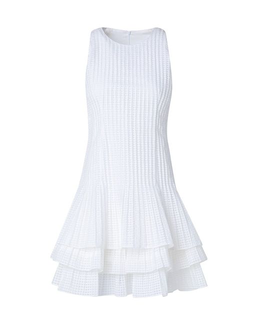 Akris Transparent Grid Organza Cotton-Blend Dress