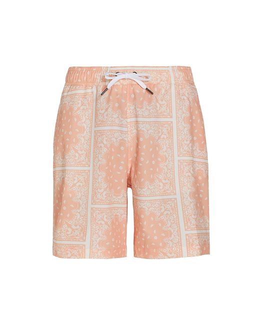 Saks Fifth Avenue COLLECTION Patchwork Swim Trunks Small