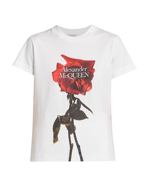 Alexander McQueen Rose Logo T-Shirt