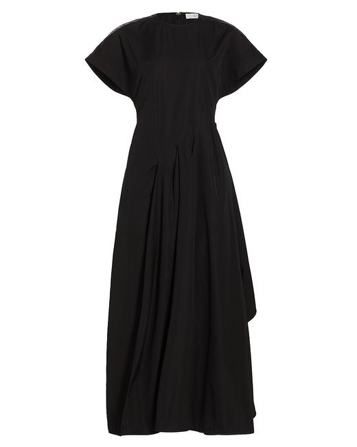 Co Short-Sleeve Side Wrap Midi Dress
