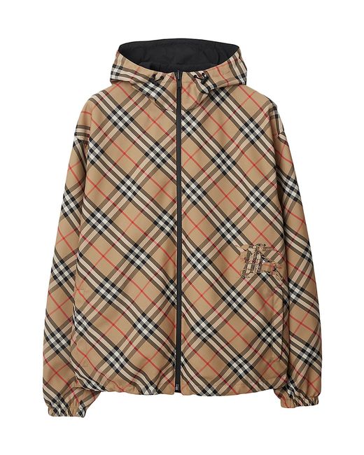 Burberry Archive Check Reversible Zip-Up Hooded Jacket