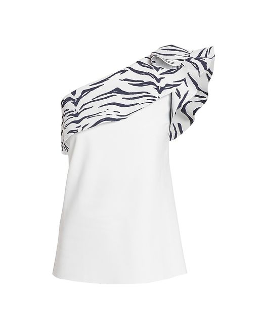 Chiara Boni La Petite Robe Kikina Zebra Print One-Shoulder Top