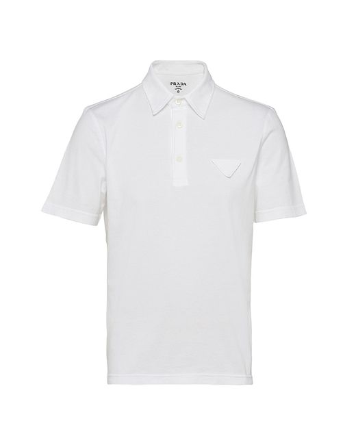Prada Short-Sleeved Cotton Polo Shirt Small
