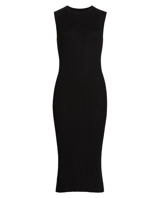 Stellae Dux Sleeveless Rib-Knit Midi-Dress Large