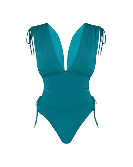 Robin Piccone Aubrey Plunging V-Neck One-Piece Swimsuit