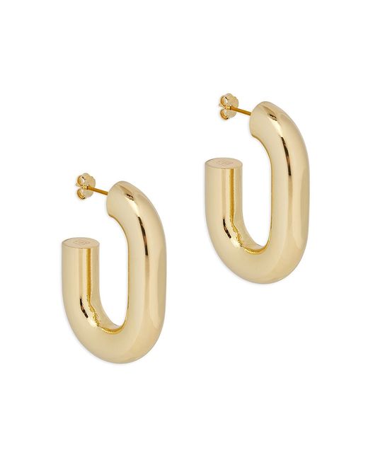 Rabanne Link Goldtone Oval Hoop Earrings