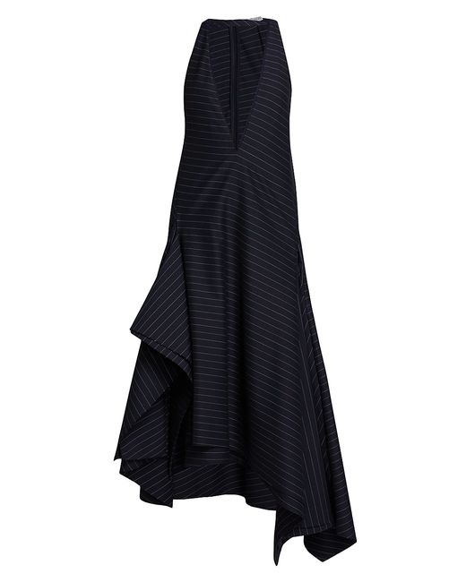 J.W.Anderson Stripe Wool-Blend Draped Midi-Dress