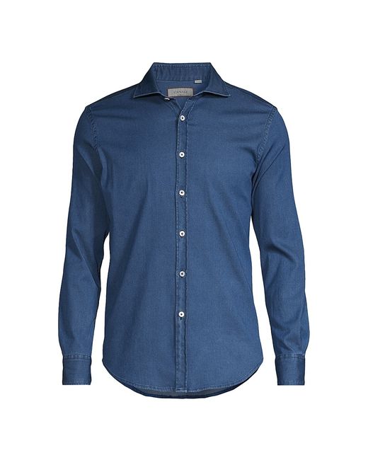 Canali Chambray Cotton Button-Front Shirt