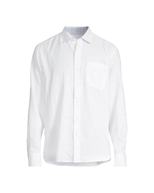 Tommy Bahama Barbados Breeze Plaid Linen-Blend Shirt Small