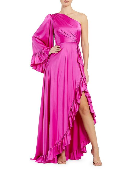 Mac Duggal Ruffled Asymmetric One-Sleeve Gown