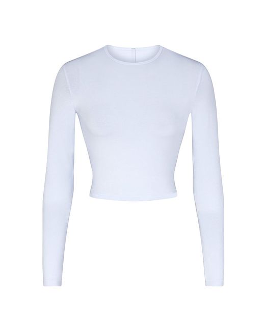 Skims New Vintage Long-Sleeve Cropped T-Shirt Small