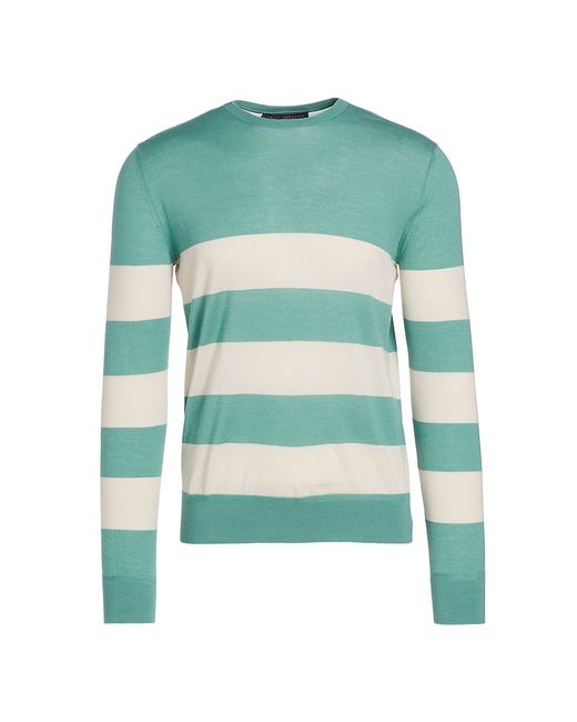 brett johnson Striped Cashmere Silk-Blend Sweater