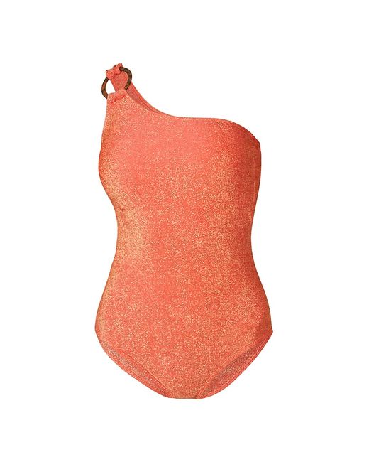 Shoshanna Metallic One-Shoulder One-Piece Swimsuit