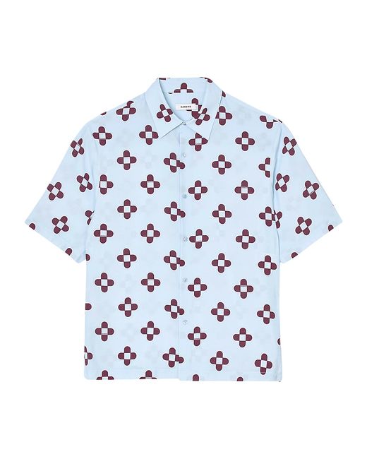 Sandro Cross Flower Short-Sleeved Shirt Large