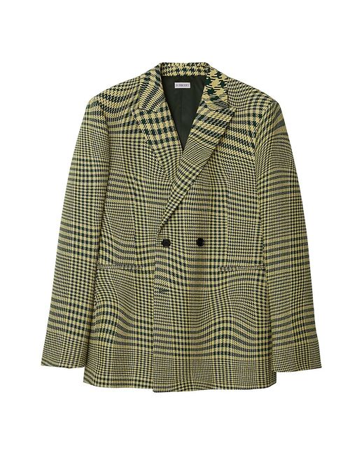Burberry Check Wool Double-Breasted Blazer