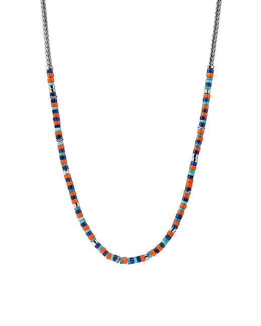 John Hardy Heishi Sterling Lapis Lazuli Turquoise Enamel Chain Necklace