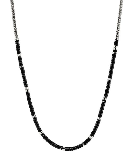 John Hardy Heishi Sterling Black Onyx Chain Necklace
