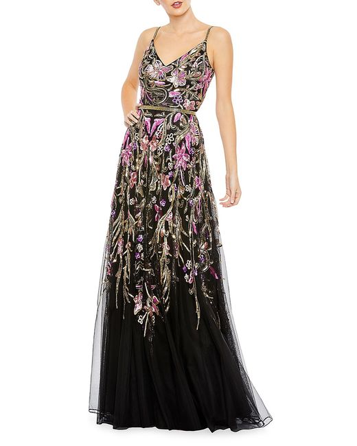 Mac Duggal Floral Embellished Gown
