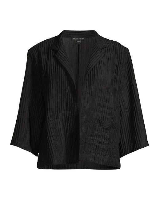 Eileen Fisher Crinkled Open-Front Jacket Medium