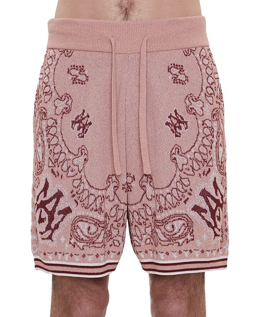 Amiri Bandana Cotton-Blend Knit Shorts