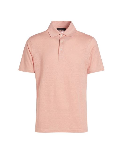 Saks Fifth Avenue COLLECTION Linen Polo Shirt Small