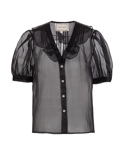 Lingua Franca Odette Silk Button-Front Shirt