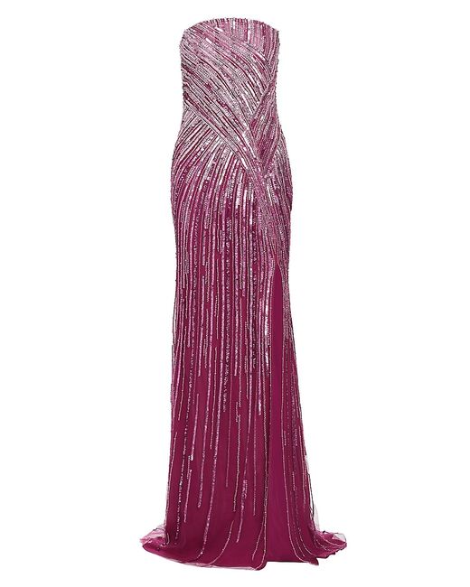 Pamella Roland Strapless Sequined Gown