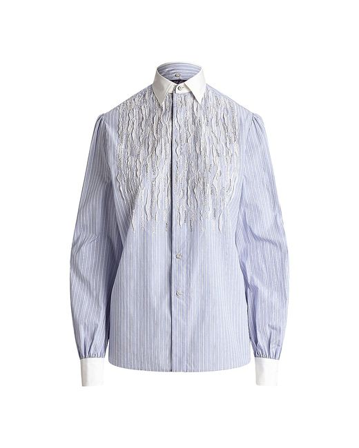 Ralph Lauren Collection Bengal Pinstriped Cotton Poplin Shirt
