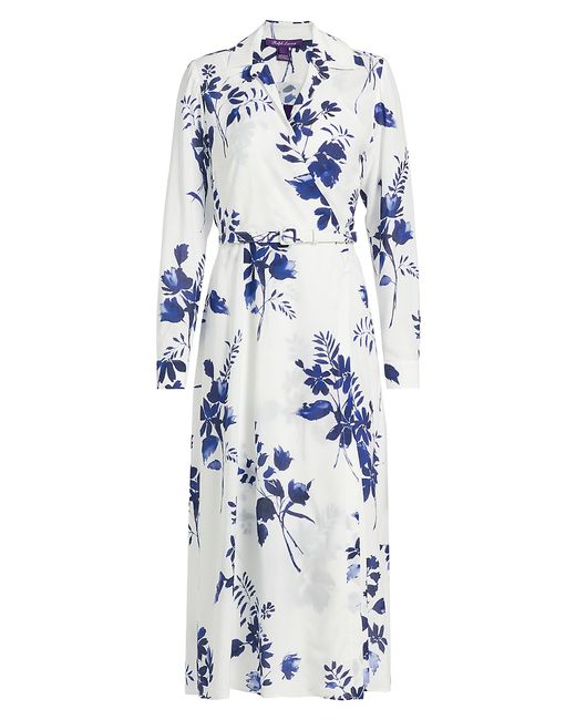 Ralph Lauren Collection Belted Floral Wrap Midi-Dress