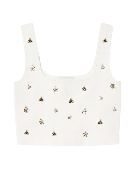 Sandro Knit Crop Top with Charms