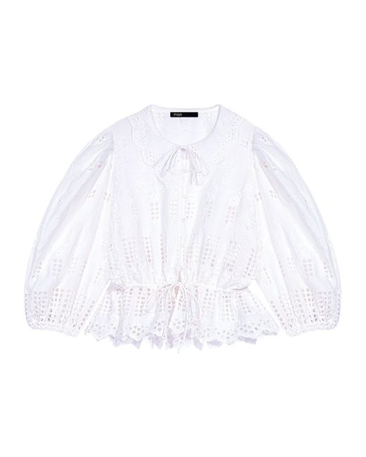 Maje Embroidered Linen Blouse
