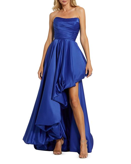 Mac Duggal Strapless High-Low Satin Gown