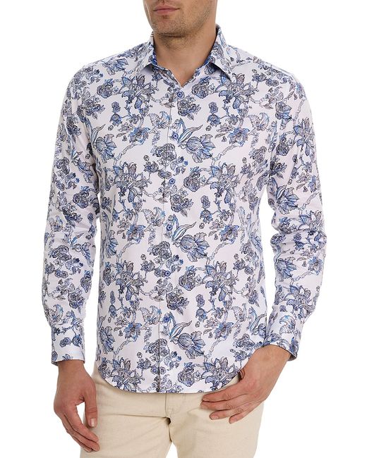 Robert Graham Sea Bloom Cotton-Blend Shirt Small