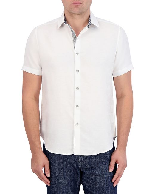 Robert Graham Poseidon Linen Cotton-Blend Button-Front Shirt Small