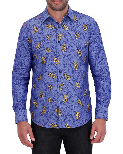 Robert Graham Bankroll Jacquard Button-Front Shirt Small