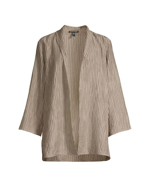 Eileen Fisher High Collar Long Open-Front Jacket