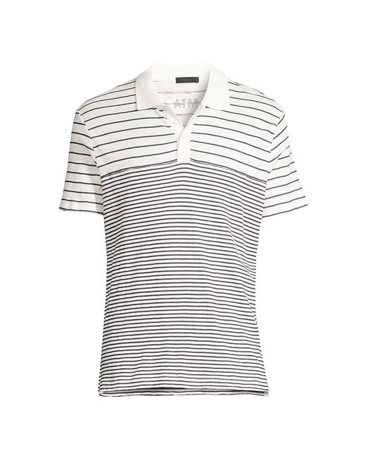 ATM Anthony Thomas Melillo Slub Jersey Stripe Polo Shirt Small