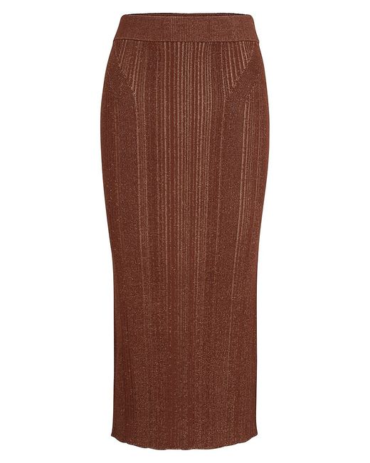 Boss Knitted Pencil Skirt with Ribbed Structure Large