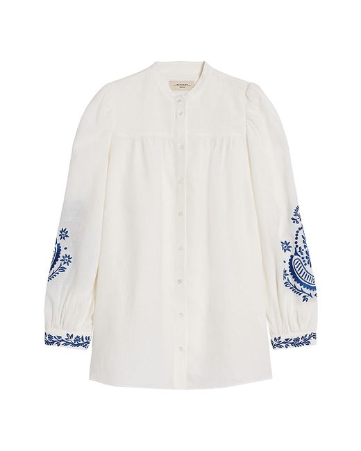 Weekend Max Mara Carnia Embroidered Button-Front Shirt