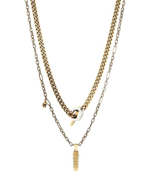 Alexander McQueen Punk Two-Tone Double Chain Necklace