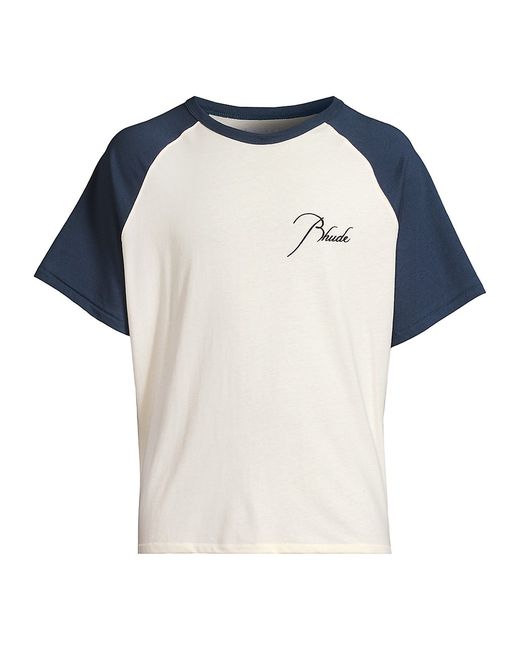 R H U D E Logo Raglan-Sleeve T-Shirt Large
