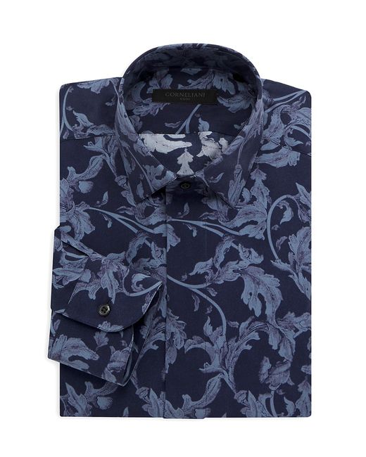 Corneliani Abstract Silk Dress Shirt