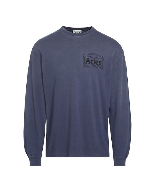 Aries Logo Cotton Long-Sleeve T-Shirt Small