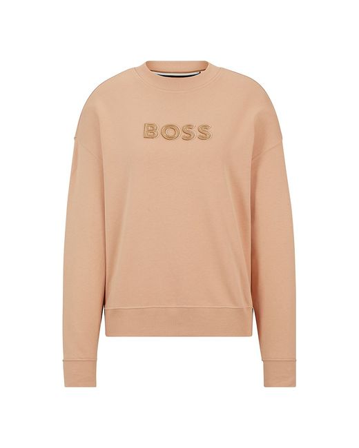 Boss Cotton-Terry Sweatshirt with Logo Detail Medium