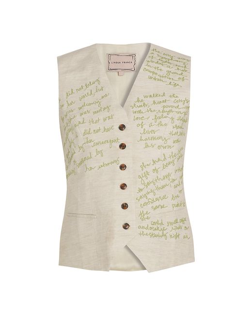 Lingua Franca Waverly Embroidered Vest