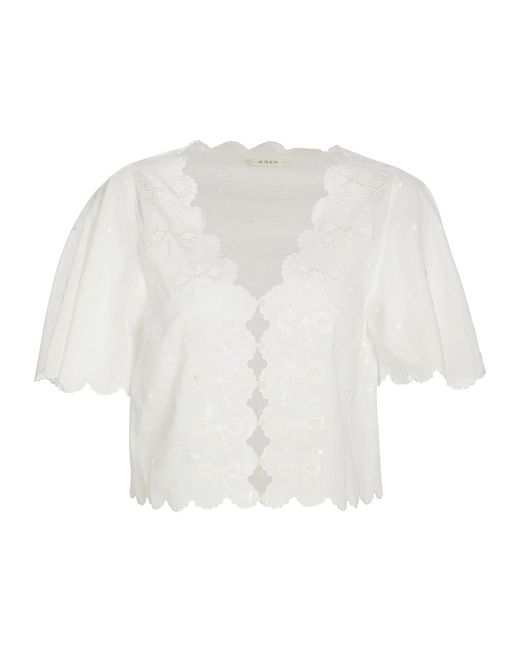 D Ô E N Kacy Embroidered Voile Top Large
