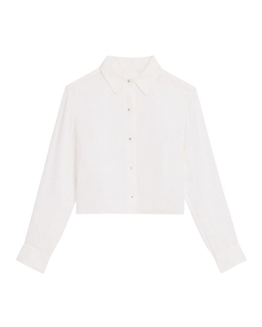 Theory Crop Button-Front Shirt