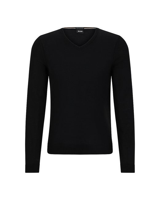Boss V-Neck Slim-Fit Sweater Virgin Wool Medium