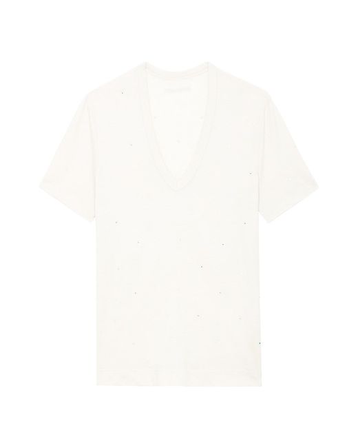 Zadig & Voltaire Crystal-Embellished V-Neck T-Shirt