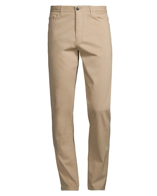 Isaia Cash Cotton Comfort Five-Pocket Slim-Fit Pants